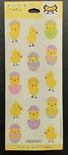 Vintage Hallmark Adorable Fuzzy Flocked Easter Chicks Stickers  ONE SHEET  