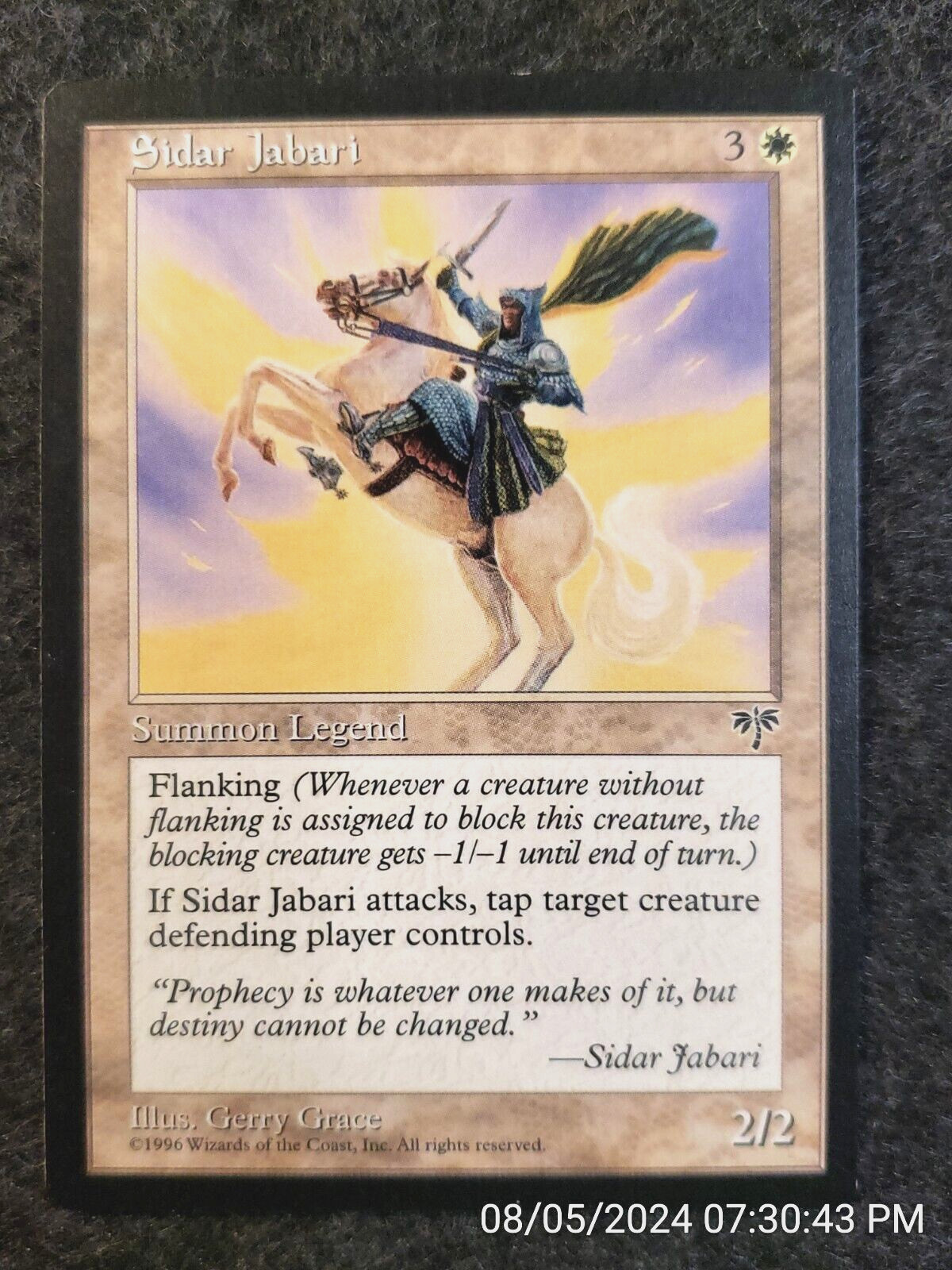 Sidar Jabari Mirage NM White Rare MAGIC THE GATHERING MTG CARD (DS3D1H3)