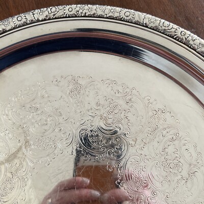 Vintage Antique Gorham Round YC978/1 Silver Original Plated Tray
