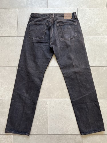 Jeans vintage Levis 501 sbiaditi lavaggio scuro invecchiati made in USA denim 38x34 vintage - Foto 17 di 19