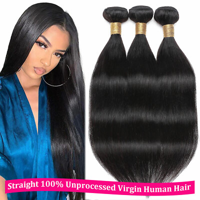 Body Wave Hair Extensions – 100% Brasilianisches Echthaar, Ungefärbt, Gewellt, 12A, 3-4 Bündel