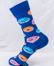 Blue Donut Socks Novelty Unisex 6-12 Crazy Fun SF10