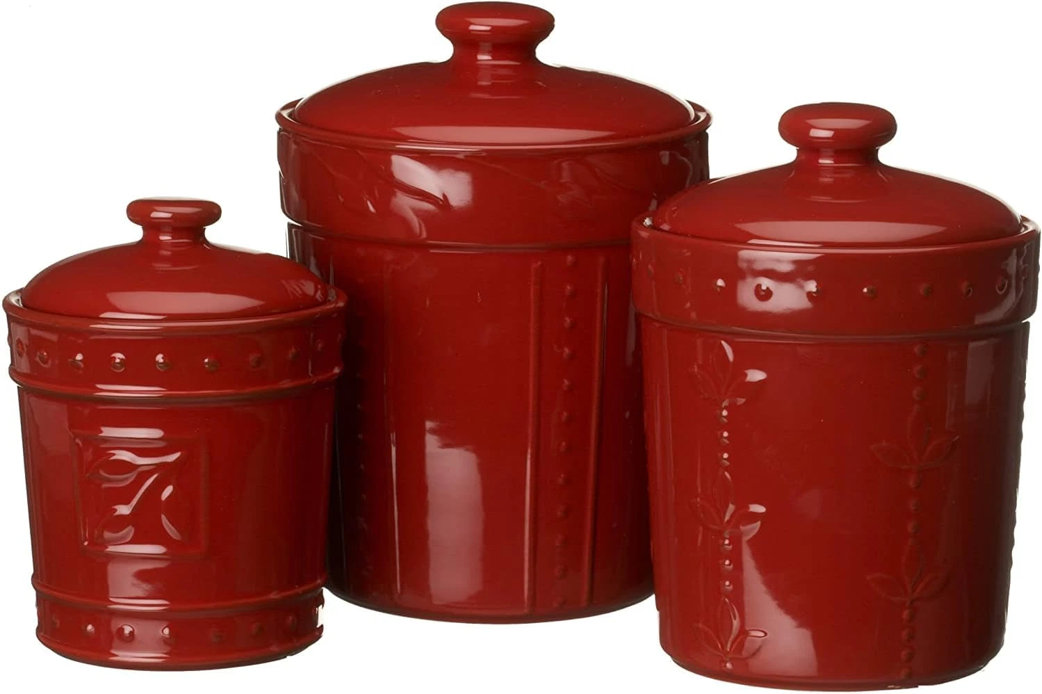 Sorrento Set of 3 Ruby 36Oz, 48Oz, 80Oz Canisters (7702)