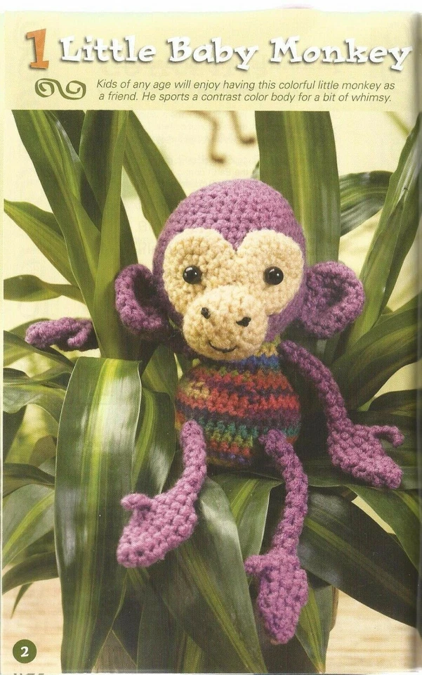 Crochet Pattern Book ANIMALS BIG & SMALL ~ 11 Plush Designs ~ Dinosaurs, Dog ++ - Image 2 of 4