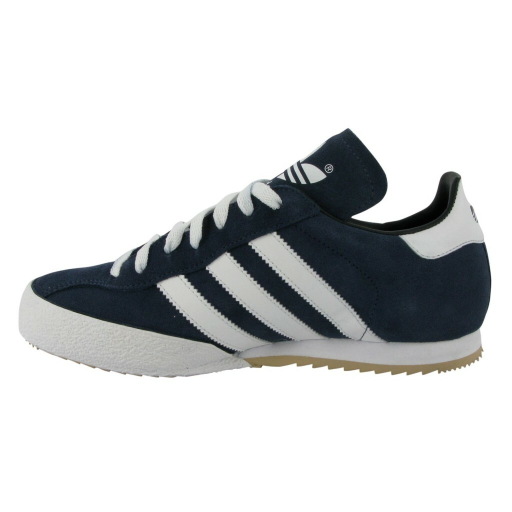 (9) Adidas Originals Samba Super Suede Trainers - Navy