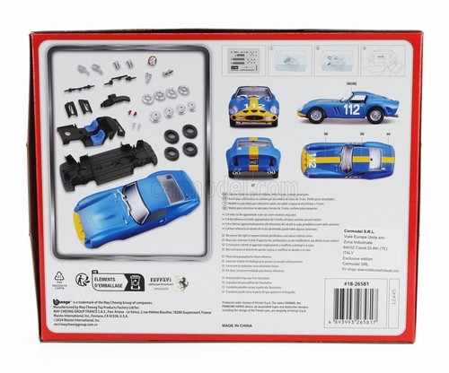 KIT MODELLINO AUTO STATICO BURAGO FERRARI 250 GTO CH.3445 TARGA FLORIO 1964 1/24 - Foto 2 di 2