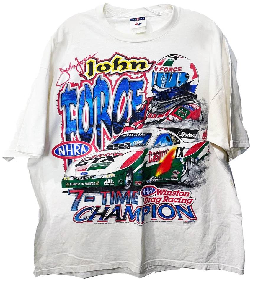 CAMISA XL VRHTF NHRA SUPER COOL DE COLECCIÓN "JOHN FORCE 7 VECES CHAMP NITRO FUNNY CAR" Foto 2 de 4