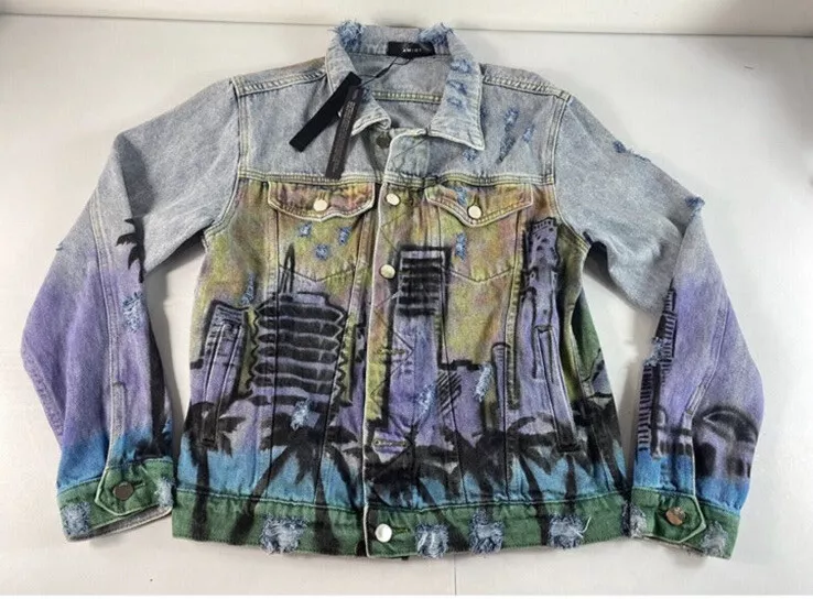 Airbrush jean jacket deals