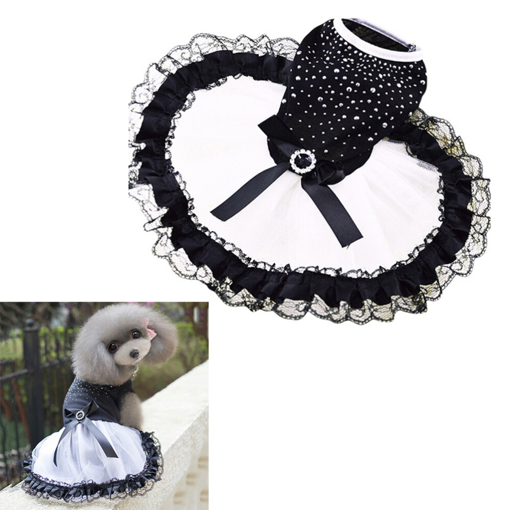 3pcs Dog Cat Dress Elegant Black Dress Tulle Skirt Small Pet Clothes eBay