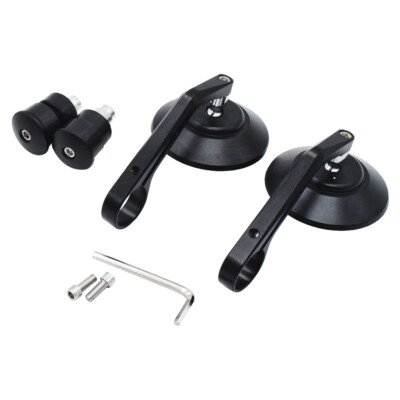 2xFor Bobber Cafe Racer Motorcycle Round 7/8'' CNC Bar End Rearview Side Mirrors