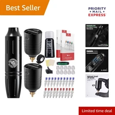 Beginner-Friendly Tattoo Gun Kit - Wireless Operation & Water Resistant Design
