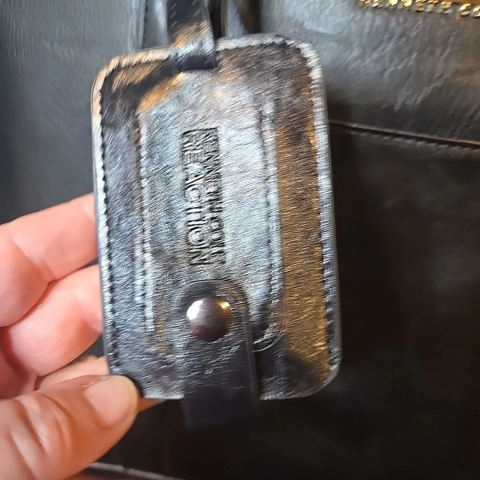 Kenneth Cole Reaction Cuero Negro Laptop Maletín Bolso Asas Correa para el Hombro Foto 4 de 4