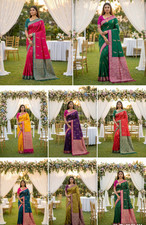 Stylish Look Soft Banarasi Silk Saree With Blouse For Festival Wear