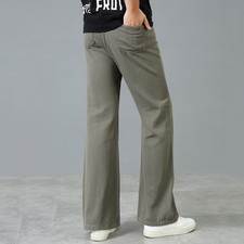 Men Bell Bottom Denim Pants Slim Fit Flared Jeans Vintage 60s 70s Trousers M-2XL