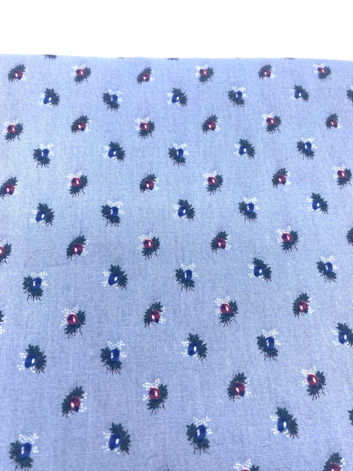 Vintage Marcus Brothers Fabric 2 Yds Blue Floral 90s Cottagecore 1.6 Yards - Image 3 of 4