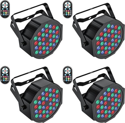 4PCS DJ Disco Party Stage Light 36LED RGBPar Light Uplights Stage Lighting