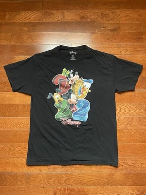 Disney Mickey Donald Pluto Goofy 2022 TShirt Large (L) Black Cartoon Collectible