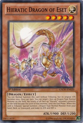 Hieratic Dragon of Eset - GAOV-EN020 - Common - Unlimited Edition - Heavily Play