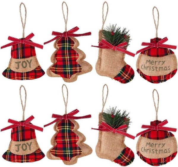 ChristbaumanhäNger Weihnachtsbaumschmuck Deko-AnhäNger Filz Glocke 8 StüCk-image