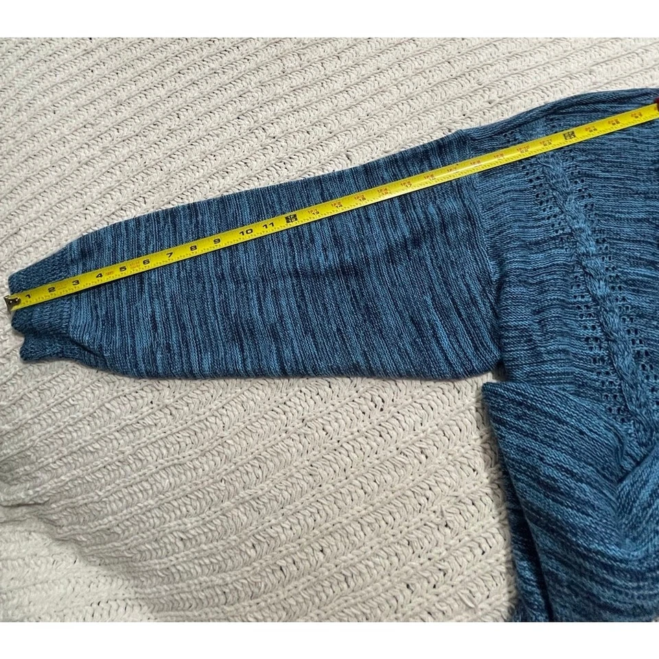 NWT Avenue Cardigan Sweater Button Front V Neck Womens Plus Sz 26 28 Blue Marled - Image 3 of 4