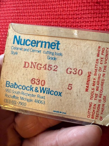 NEW Pack of 5 Nucermet Ceramic Cement Cutting Tool Insert White # DNG452 G30 vh3 - Picture 3 of 3