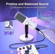 USB/XLR Dynamic Microphone for Podcast Recording, Gaming Streaming Mic.
