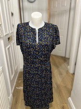 Jigsaw Women's Florette Print Tea Dress Navy size 14  New  RRP£135