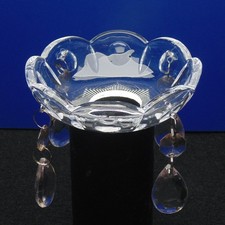 Tropfschale, für Lüster, Echtglas, mit Behang Ø 100mm, Höhe 30mm Bohr. Ø 30mm