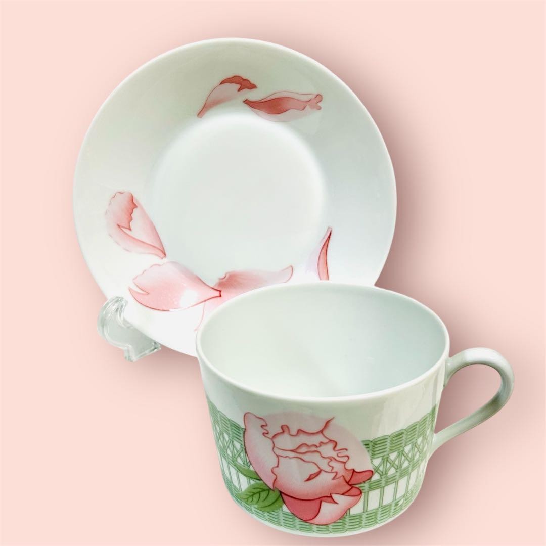 Early Hermes Pivoine Cup Saucer Large Peony From Japan