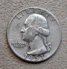 1953-D Washington Quarter 25c Silver Coin ~ 90% Silver