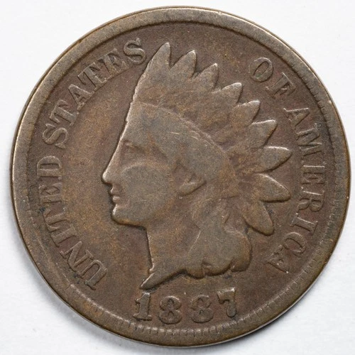 1887 Indian Head Penny Very Good (VG)