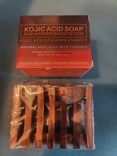 Turmeric KOJIC ACID SOAP for Dark Spots - 100g x 3 - Includes Bamboo Soap Dish