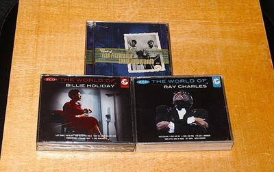 JAZZ & SOUL CD LOT OF 3: FITZGERALD/ARMSTRONG, BILLIE HOLIDAY, RAY CHARLES: NEW