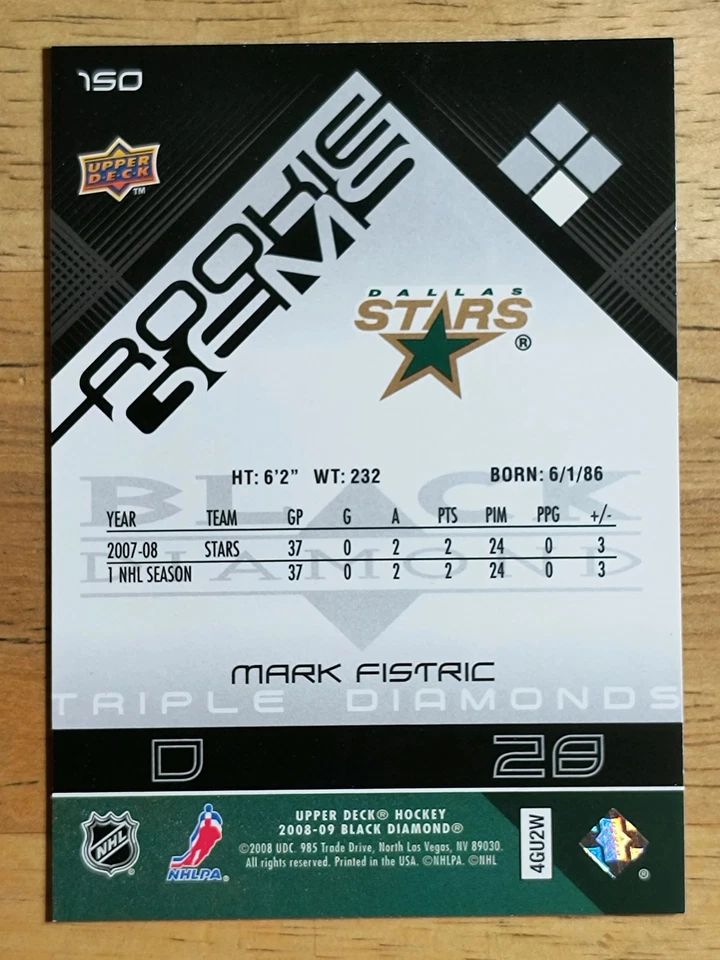 2008-09 Black Diamond #150 Mark Fistric RC - Image 2 of 2