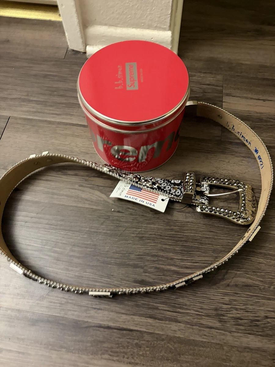 美品 S/M Red Supreme Stadded Belt 10fw Supreme Repeat Leather Belt Red - SS22 - US