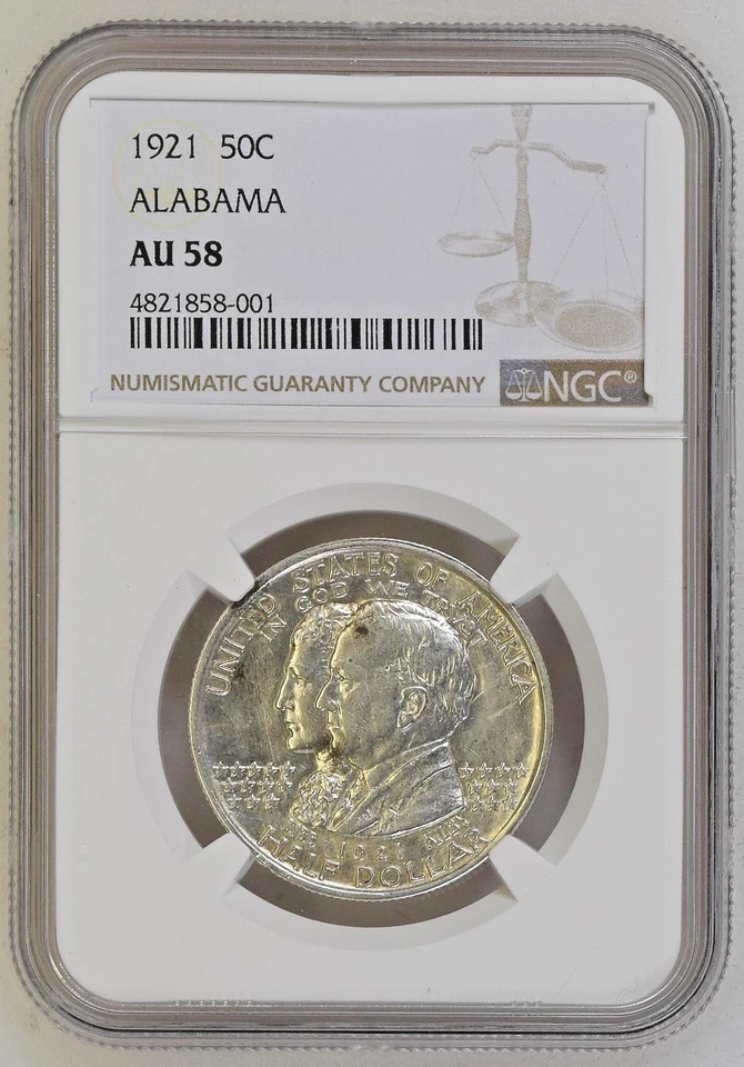 1921 50c Alabama Half-dollar AU 58 NGC # 4821858-001 + Bonus - Image 3 of 4