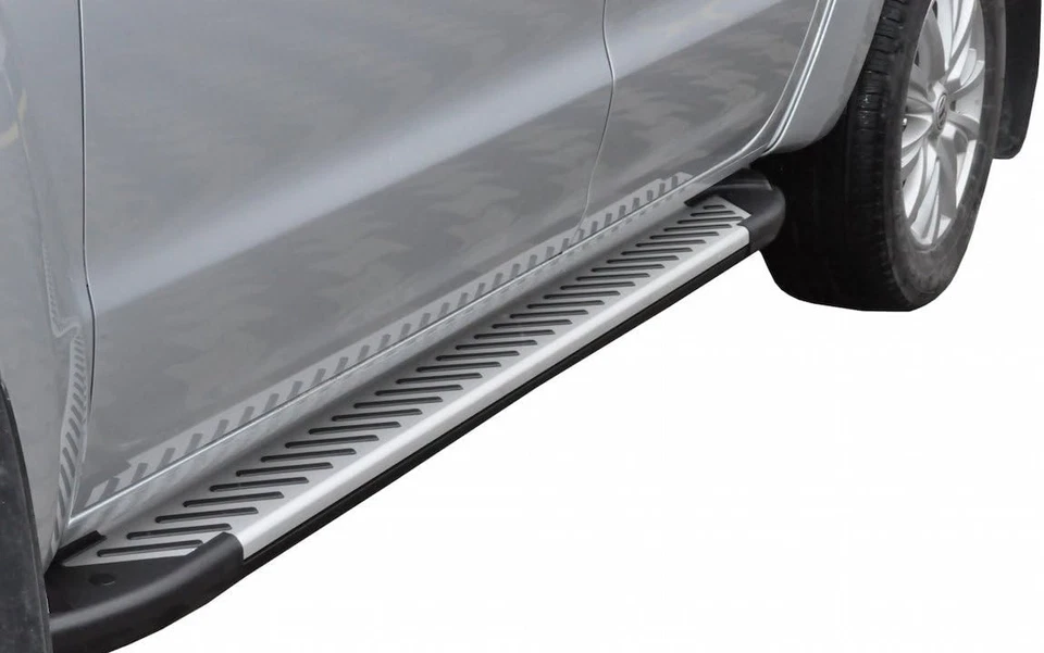 Silver Running Boards For 09-14 Ford F-150 Super Crew Foto 2 de 2