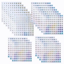 21Sheets 1 to 300Mini Number Stickers Small Round Labels Consecutive Number Self