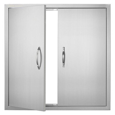 31x31in Double Stainless Steel Flush Mount Door with Handles & Vertical Design