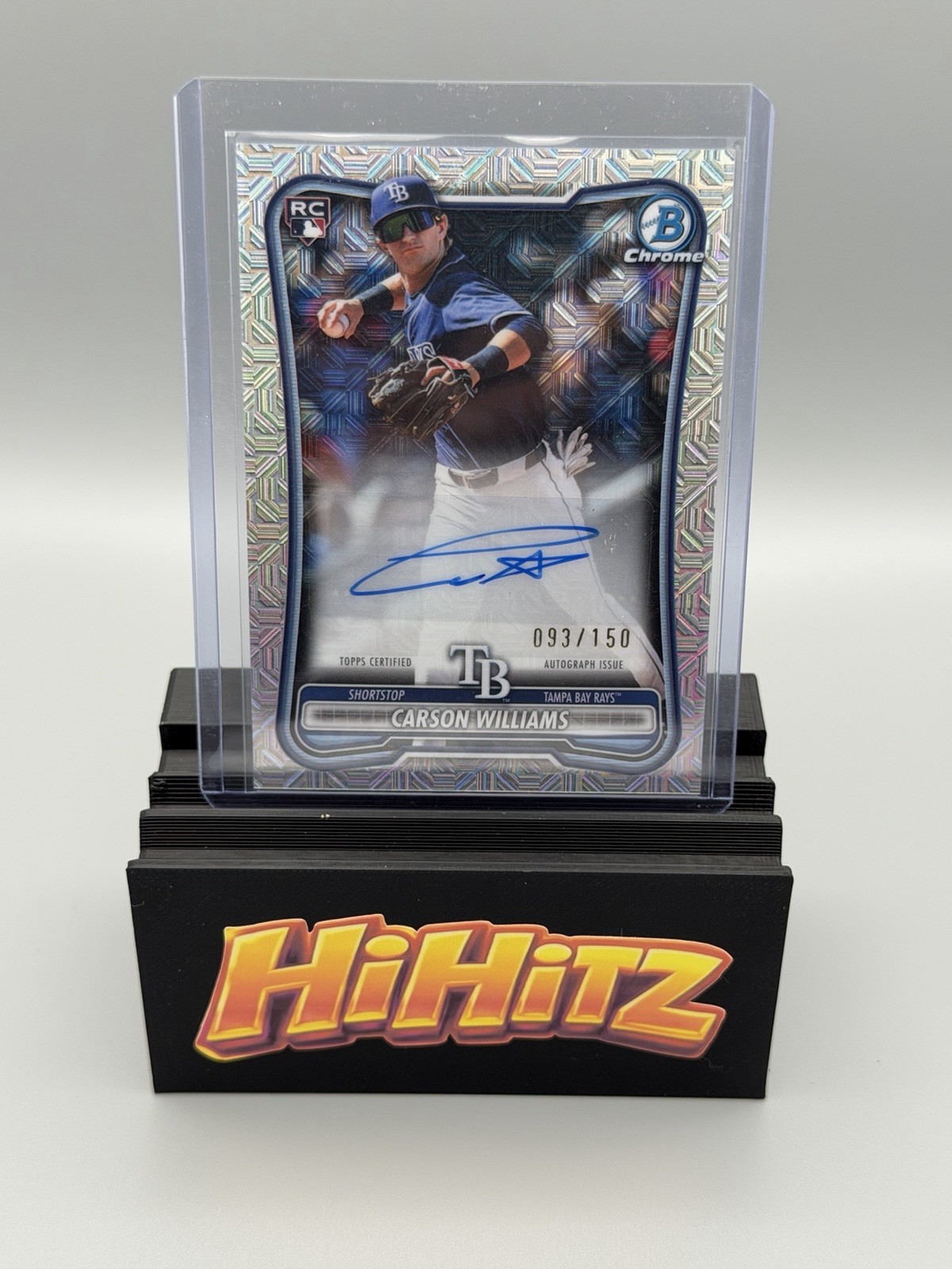 Topps 2025 Bowman Chrome Carson Williams RC Auto  /150 Rays RMA-CW