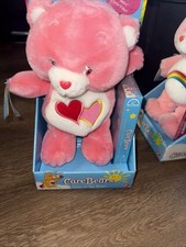 Vintage 2002 Care Bears NRFB  Love-a-lot 13  Plush Bear With Sealed VHS Cartoon