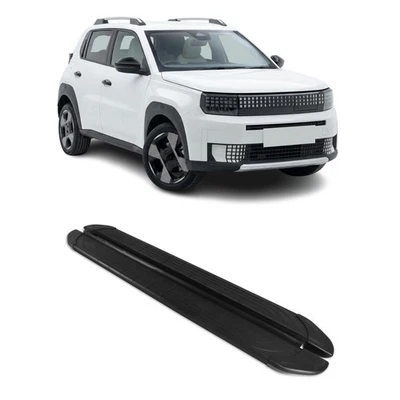 Marchepieds Latéraux pédale pour Fiat Grande Panda 2024-2026 2Pcs Aluminium Noir - Photo 1/4