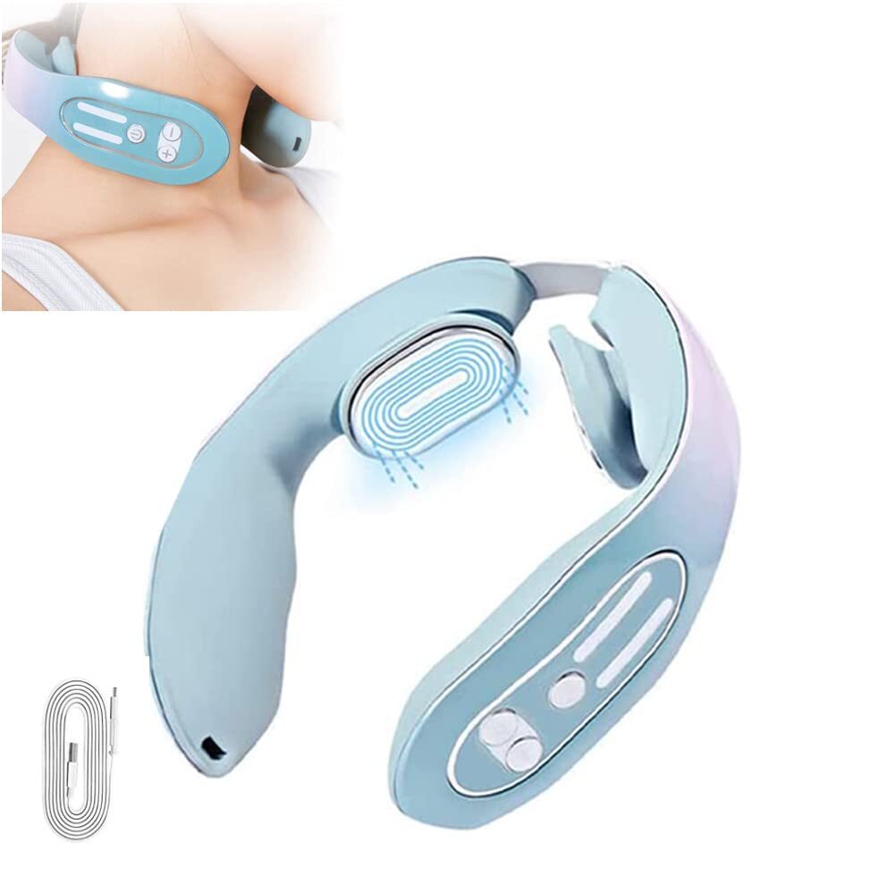 lymphatic drainage neck massager device with heat for pain relief