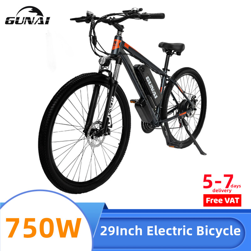 GUNAI 29 Bicicleta Eléctrica GN29 BTT 750W 48V 15Ah SHIMANO 21 Velocidades