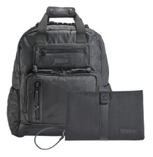 JJ COLE PAPAGO PACK DIAPER BAG W/ MATCHING CHANGING CLUTCH, BLACK