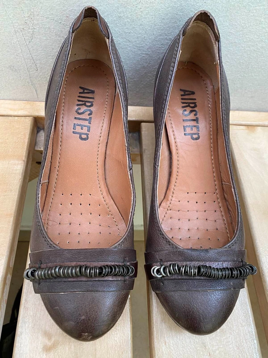 A.S.98 Airstep Brown Khaky Womens Italian Leather Shoes EU 36 US 6