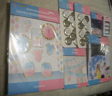 Lot of 7 Gender Reveal Party Supplies Baby Shower Boy or Girl Decorations B22 