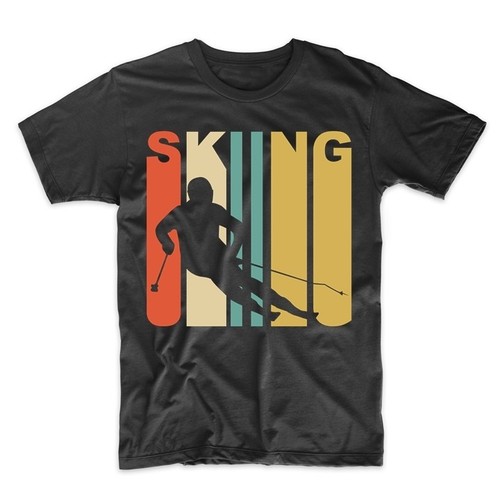 Vintage Retro 1970's Style Skiing Skier 