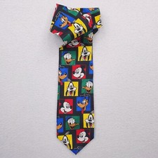 Vintage Disney Tie Mens Necktie Mickey Mouse Donald Duck Pluto Goofy USA MADE
