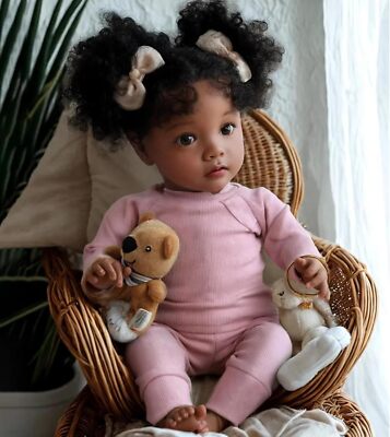 BABESIDE 20 Inch Soft Body Lifelike Reborn Baby Dolls Daisy Black Girl Newborn 